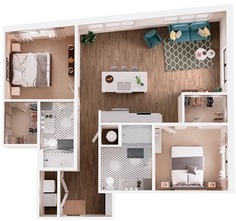 The Crown of Queen City Apartments in Charlotte, North Carolina B5 Floor Plan